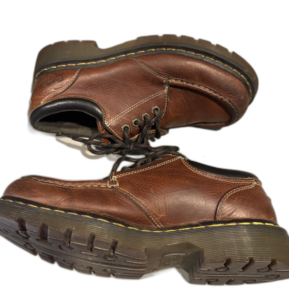 Dr. Martens Moc Toe Oxford 8A25 Brown Leather AirWair Chunky Lace Up Y2K Mens 10 - Picture 8 of 9